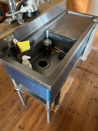 業務用シンク　マルゼン　一槽水切りシンク　幅1000×奥行き450×高さ800mm