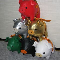 ハーレーダビッドソン　販促用　ブタのぬいぐるみ　6色セット