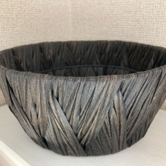 花器 フラワーベース 円形 バスケット ブラウンの画像