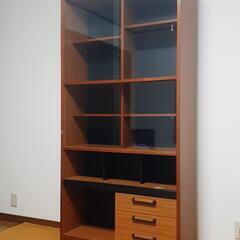 飾り棚　ガラス戸付　本棚　書斎・子供部屋に