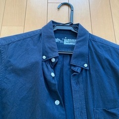 無印良品　シャツ　紺　Mサイズ