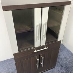 交渉中■キャビネット ミニ食器棚 ダークブラウン 高さ100cm...
