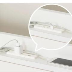 ヘッドボード付きダブルベッド(ホワイト)&ポケットコイルが入ったN Sleepのマットレスの画像