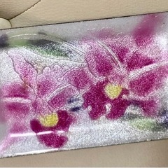 七宝焼き　小皿　らんの絵柄　飾り皿の画像