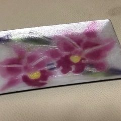 七宝焼き　小皿　らんの絵柄　飾り皿
