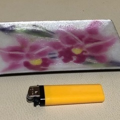 七宝焼き　小皿　らんの絵柄　飾り皿の画像