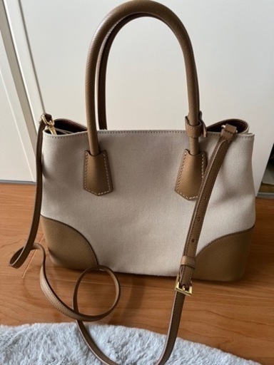 美品！PRADA(プラダ)ダブルバッグ ベージュ2wayショルダーバッグ