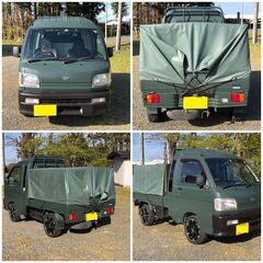【車検あり】ハイゼットジャンボ/7万キロ/4WD/全塗装済み/エアコン/パワステ/DVD/ナビ/幌付きの画像