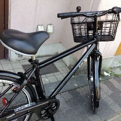 [Avec Vent]27吋ノーパンク自転車 外装6段/LEDオート/ブラックの画像