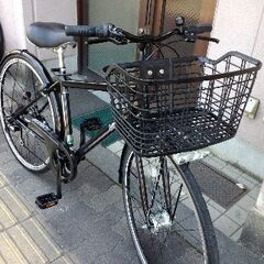 [Avec Vent]27吋ノーパンク自転車 外装6段/LEDオート/ブラックの画像