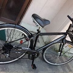 [Avec Vent]27吋ノーパンク自転車 外装6段/LEDオート/ブラックの画像