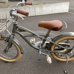 ◆子ども用自転車　ビーチクルーザー　16インチ　補助輪付きの画像