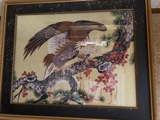 鷲の刺繍絵