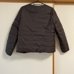 【差し上げます】無印良品 ノーカラーダウンジャケット ブラウン Mサイズの画像