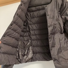 【差し上げます】無印良品 ノーカラーダウンジャケット ブラウン Mサイズの画像