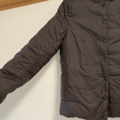 【差し上げます】無印良品 ノーカラーダウンジャケット ブラウン Mサイズの画像