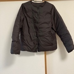 【差し上げます】無印良品 ノーカラーダウンジャケット ブラウン ...