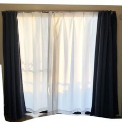 2枚セット 白 レース カーテン UVカット率99.5％ 掃き出し窓用