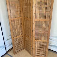 【引き取り限定、長期保管品】木製　格子　衝立　パーテーション　目...