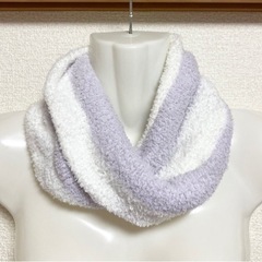 もこもこ❤️ふわふわ スヌード ネックウォーマー ホワイト×ライ...