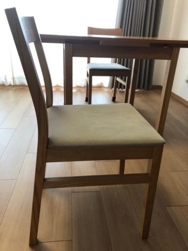 【取引中】【値下げ再投稿!!】無印良品　ダイニングセット4点　ダイニングテーブル　ダイニングチェア　2脚　ベンチ