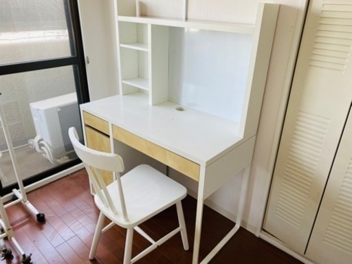 IKEAデスク\u0026チェアセット【引取なら送料無料】