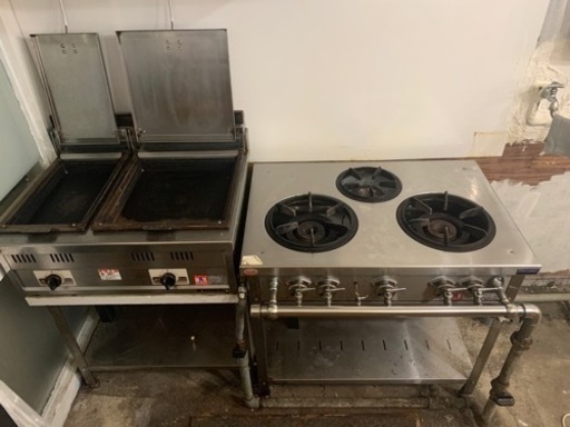 業務用の鉄板＆コンロ！！飲食店などプロ仕様！！セット
