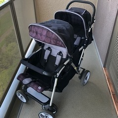 2人乗りベビーカー　ツインプラム　日本育児