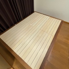 無印良品　収納ダブルベッド　ウォールナット