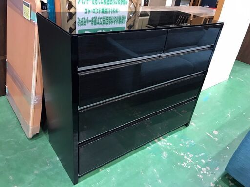 【愛品館八千代店】シギヤマ家具　ガラス天板　4段チェスト