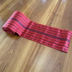 【値下げしました‼️】美品 着物 半幅帯（レッド×ブラック）