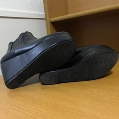 厚底ショートアンクルブーツ ブラックMサイズの画像