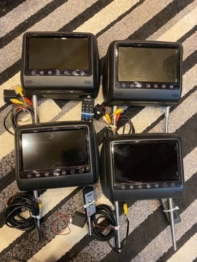 【値下げ】ヘッドレスモニター4個&サンバイザーモニター2個セット
