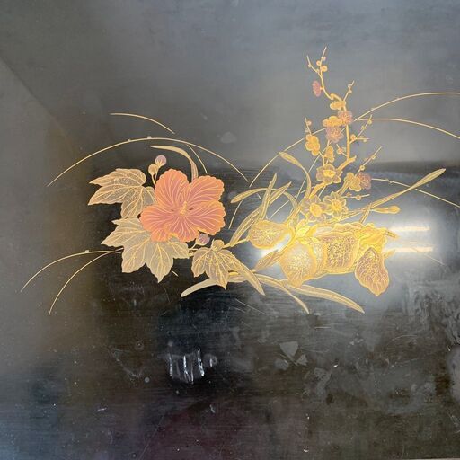 伝統工芸輪島塗 清右エ門 作 座卓 花柄 レトロ アンティーク 骨董 漆塗り