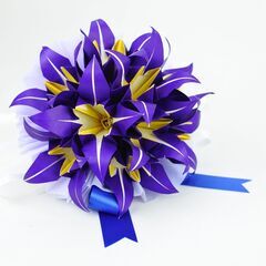 お花の折り紙ブーケ教室♥花ORIGAMIぶーけ♥あやめ・菖蒲の折り紙ブーケの画像