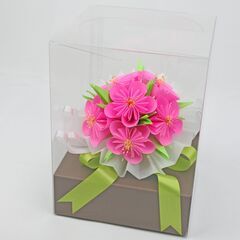 お花の折り紙ブーケ教室♥花ORIGAMIぶーけ♥桃の折り紙ブーケの画像