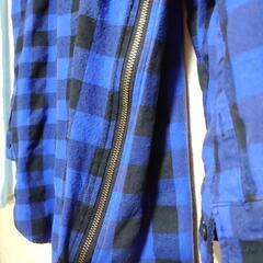 チェックシャツ メンズ XL ブルーの画像
