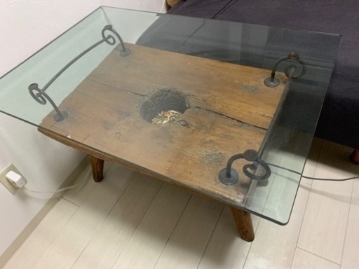 アジアン家具/ガラステーブル