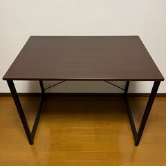 サンワダイレクト シンプルワークデスク 幅90cm×奥行60cm（ブラウン）の画像