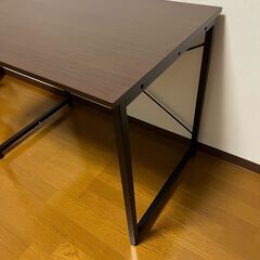 サンワダイレクト シンプルワークデスク 幅90cm×奥行60cm（ブラウン）の画像