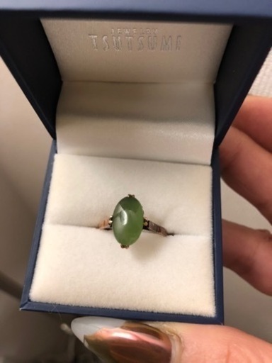 K18 金　翡翠　指輪　１６号