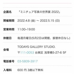 おとなしめ系アラフォー女友達募集○ミニチュア写真の世界展行きませんか○ - 台東区