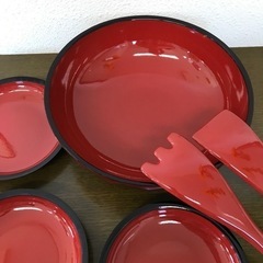 サラダボール　サラダ皿　トング　未使用品　山中塗り　可愛いです。の画像