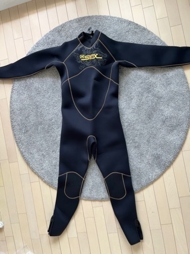 【一回のみ使用ほぼ新品】ウェットスーツ メンズ 5mm 厚さ ネオプレン素材 フルスーツ ダイビング ダイビングスーツ 裏起毛素材 長袖
