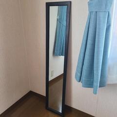 交渉中【0円】全身鏡 ミラー 鏡 ブラック【中古】の画像