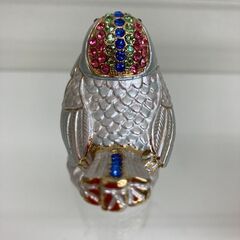 【レガストック川崎本店】PIEARTH ピィアース小鳥  クリスタルガラス付き ジュエリーボックス　ブルーの画像