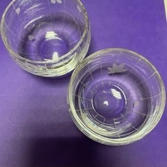 ガラスのお猪口　雲錦柄　2個セット 未使用の画像