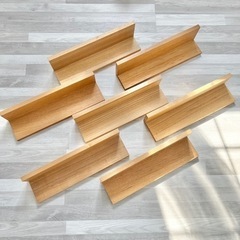 無印良品　壁につけられる棚　44cm  オーク材　7個セット