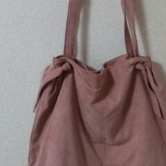 スエード調ショルダーバック　くすみピンクの画像