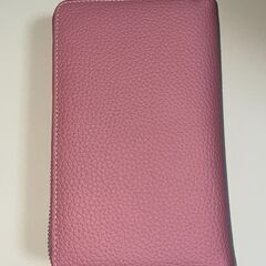 【配送・直接引渡OK】管理番号：G-17 未使用品　スマホ収納＆長財布　ショルダー紐つき　レザー財布 ファスナー開閉 　18cm ×11cm 厚み4.5cmの画像